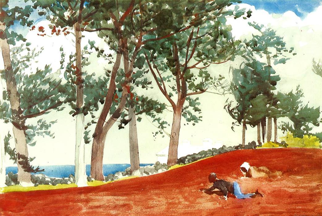 WikiOO.org - Encyclopedia of Fine Arts - Lukisan, Artwork Winslow Homer - House and Trees