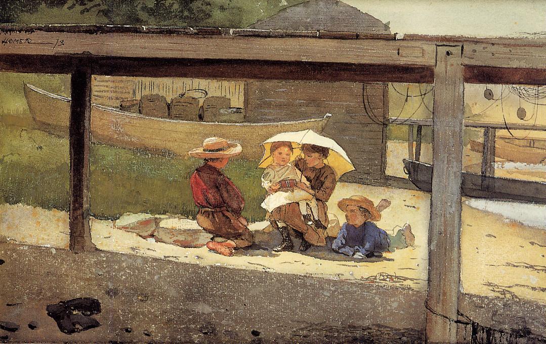 WikiOO.org - Encyclopedia of Fine Arts - Maleri, Artwork Winslow Homer - In Charge of Baby