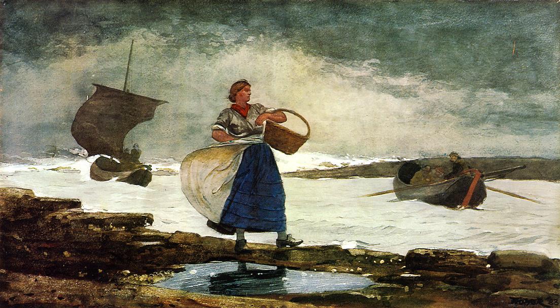 Wikioo.org - The Encyclopedia of Fine Arts - Painting, Artwork by Winslow Homer - Inside the Bar, Tynemouth