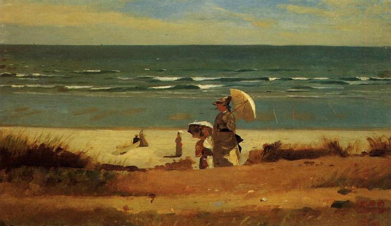 WikiOO.org – 美術百科全書 - 繪畫，作品 Winslow Homer - 在沙滩上，马什菲尔德