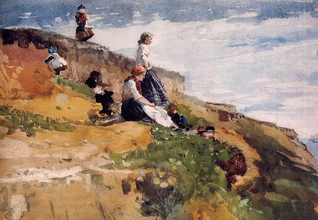 WikiOO.org - دایره المعارف هنرهای زیبا - نقاشی، آثار هنری Winslow Homer - On the Cliff