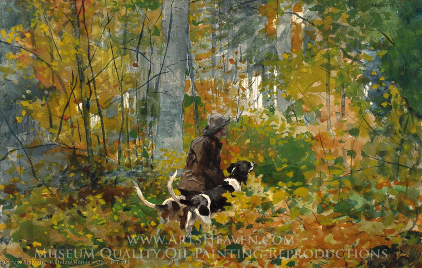 Wikoo.org - موسوعة الفنون الجميلة - اللوحة، العمل الفني Winslow Homer - On the Trail