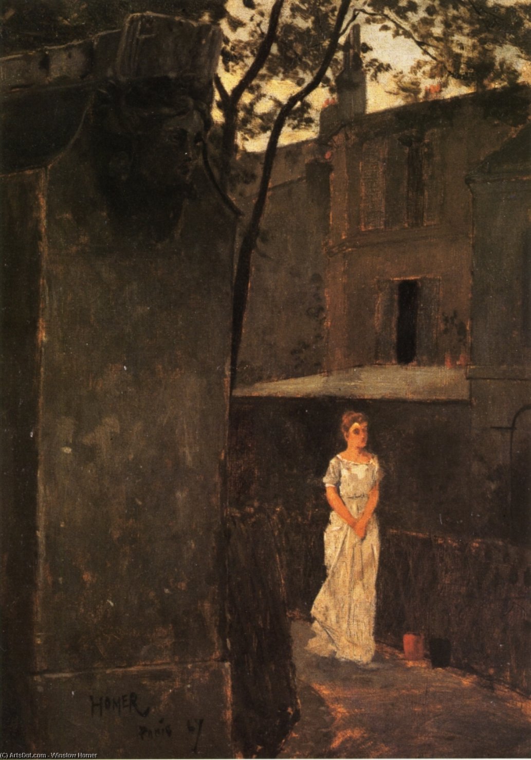 WikiOO.org - Encyclopedia of Fine Arts - Maleri, Artwork Winslow Homer - Paris Courtyard