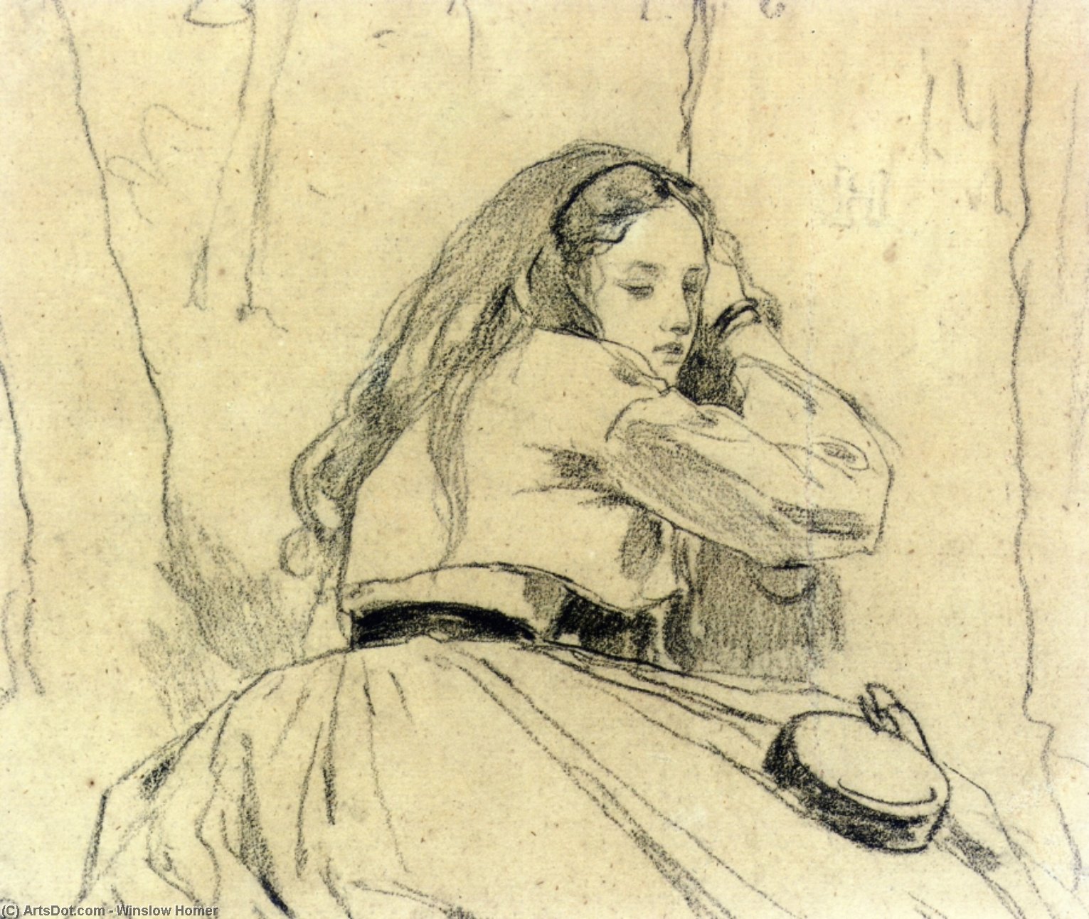 Wikioo.org – L'Enciclopedia delle Belle Arti - Pittura, Opere di Winslow Homer - Ritratto di Elisabetta di Grant