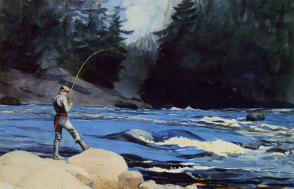 WikiOO.org - Encyclopedia of Fine Arts - Maalaus, taideteos Winslow Homer - Quananiche, Lake St. John