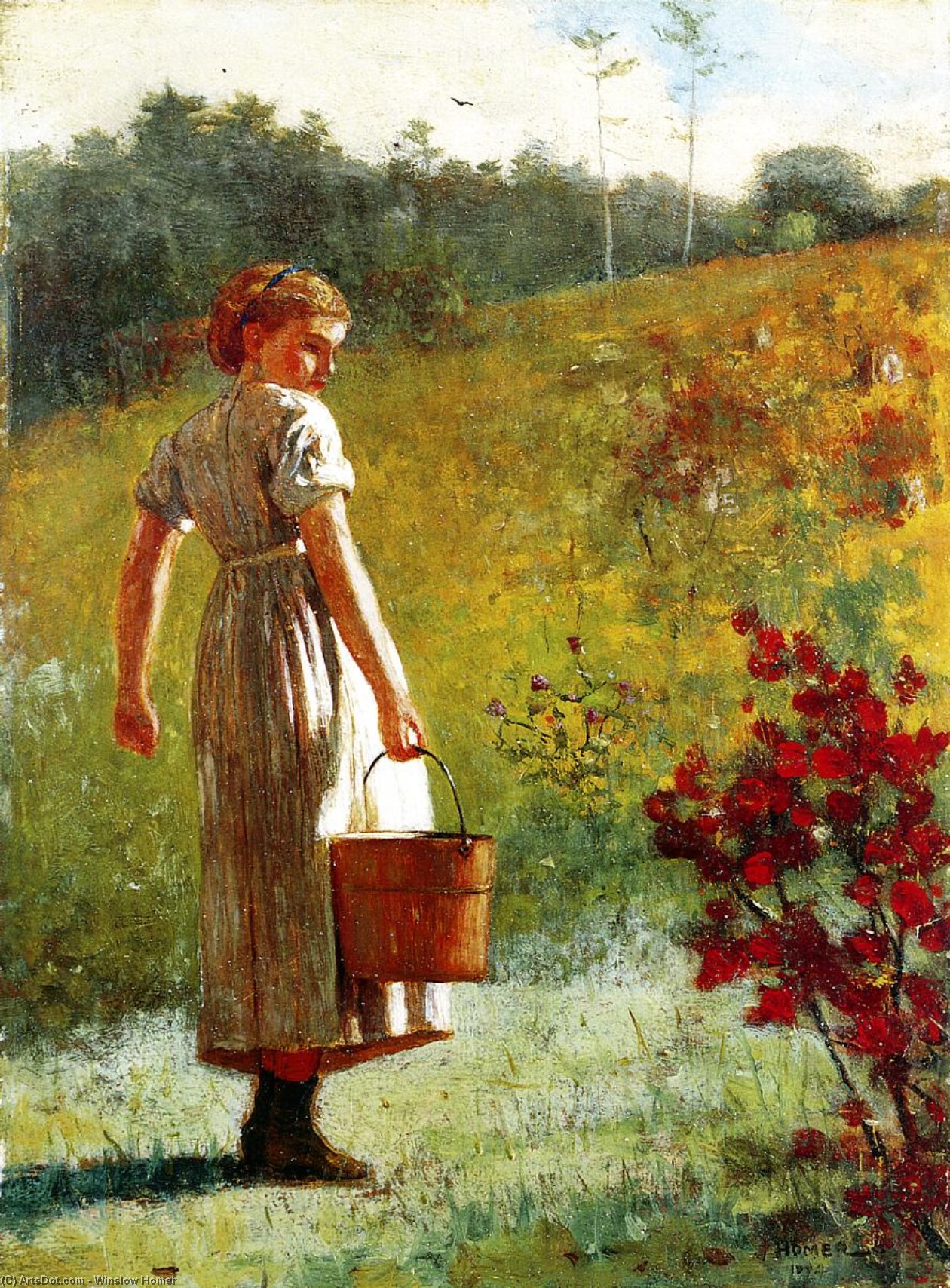 Wikioo.org - The Encyclopedia of Fine Arts - Painting, Artwork by Winslow Homer - Returning from the Spring