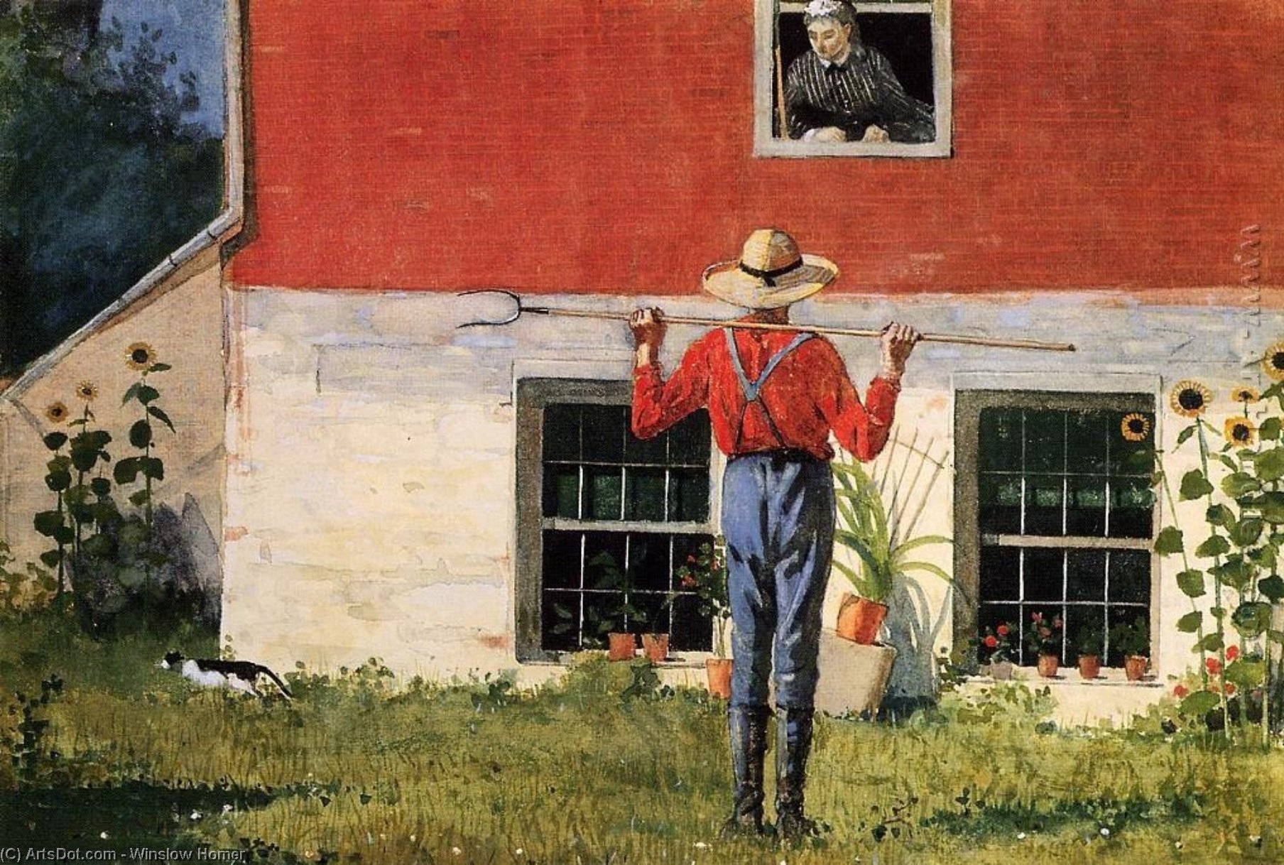WikiOO.org - Encyclopedia of Fine Arts - Målning, konstverk Winslow Homer - Rustic Courtship