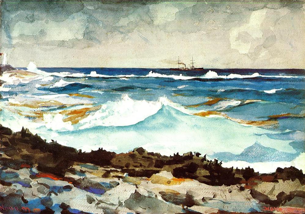 WikiOO.org - دایره المعارف هنرهای زیبا - نقاشی، آثار هنری Winslow Homer - Shore and Surf