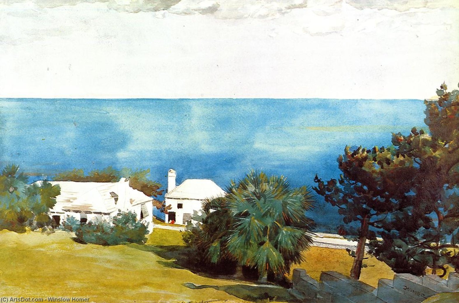 Wikioo.org - สารานุกรมวิจิตรศิลป์ - จิตรกรรม Winslow Homer - Shore at Bermuda