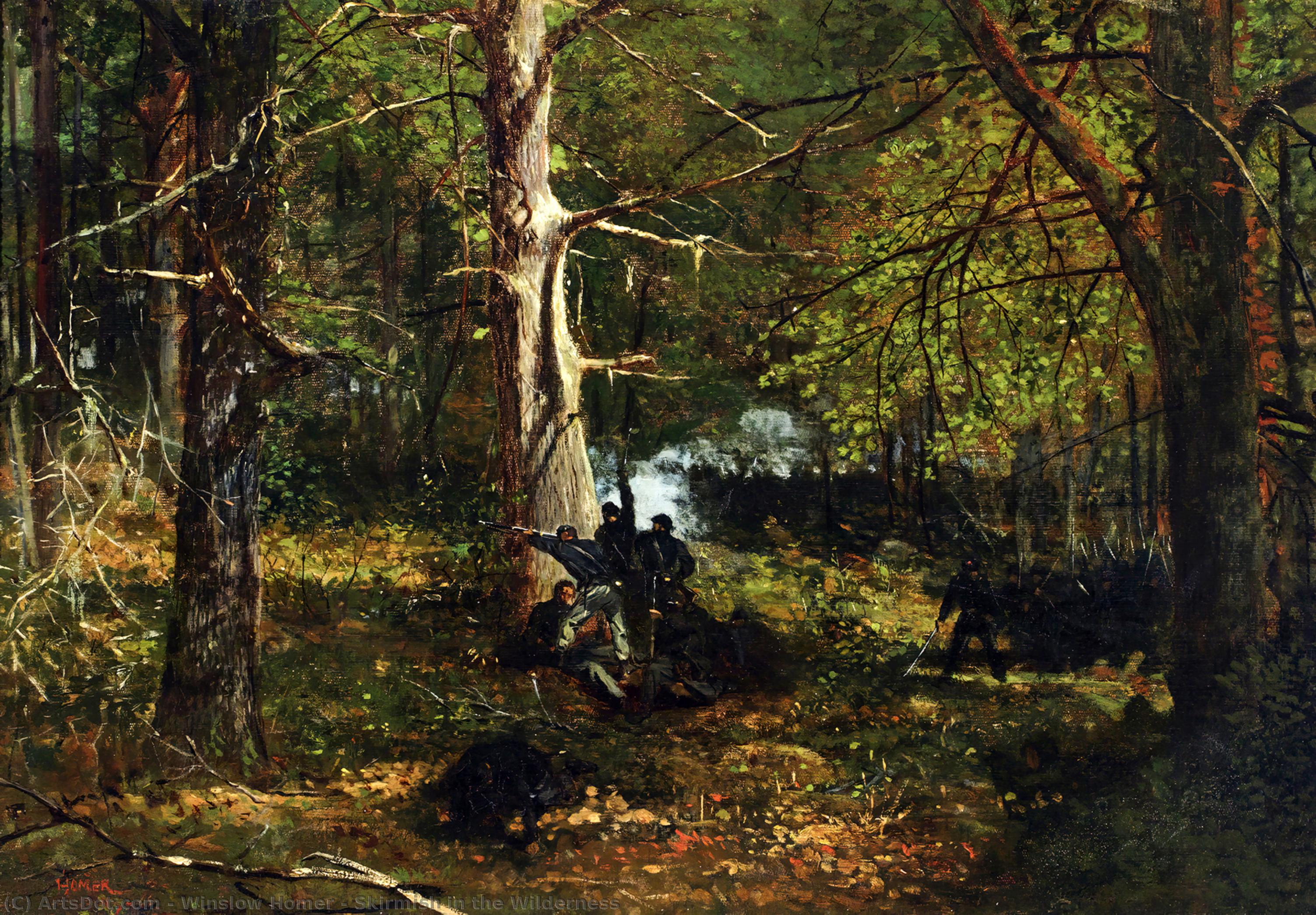Wikoo.org - موسوعة الفنون الجميلة - اللوحة، العمل الفني Winslow Homer - Skirmish in the Wilderness