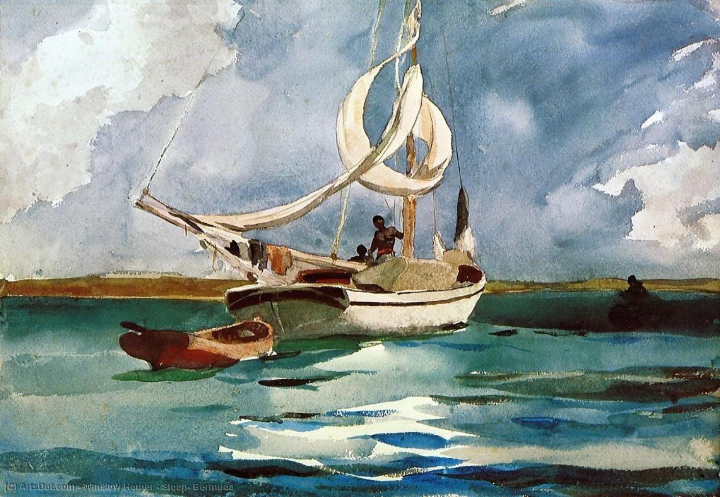 WikiOO.org - Encyclopedia of Fine Arts - Lukisan, Artwork Winslow Homer - Sloop, Bermuda