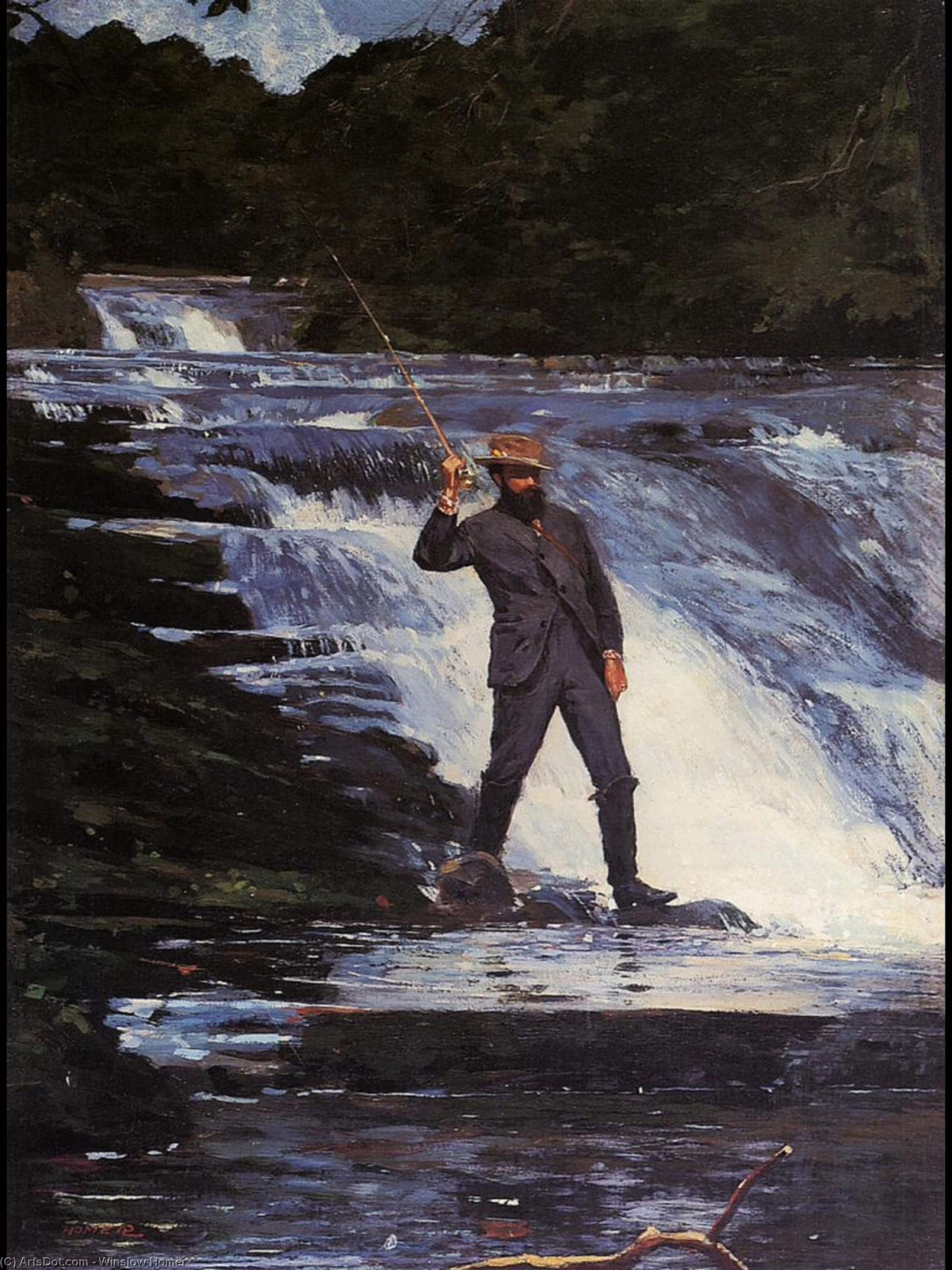 Wikoo.org - موسوعة الفنون الجميلة - اللوحة، العمل الفني Winslow Homer - The Angler