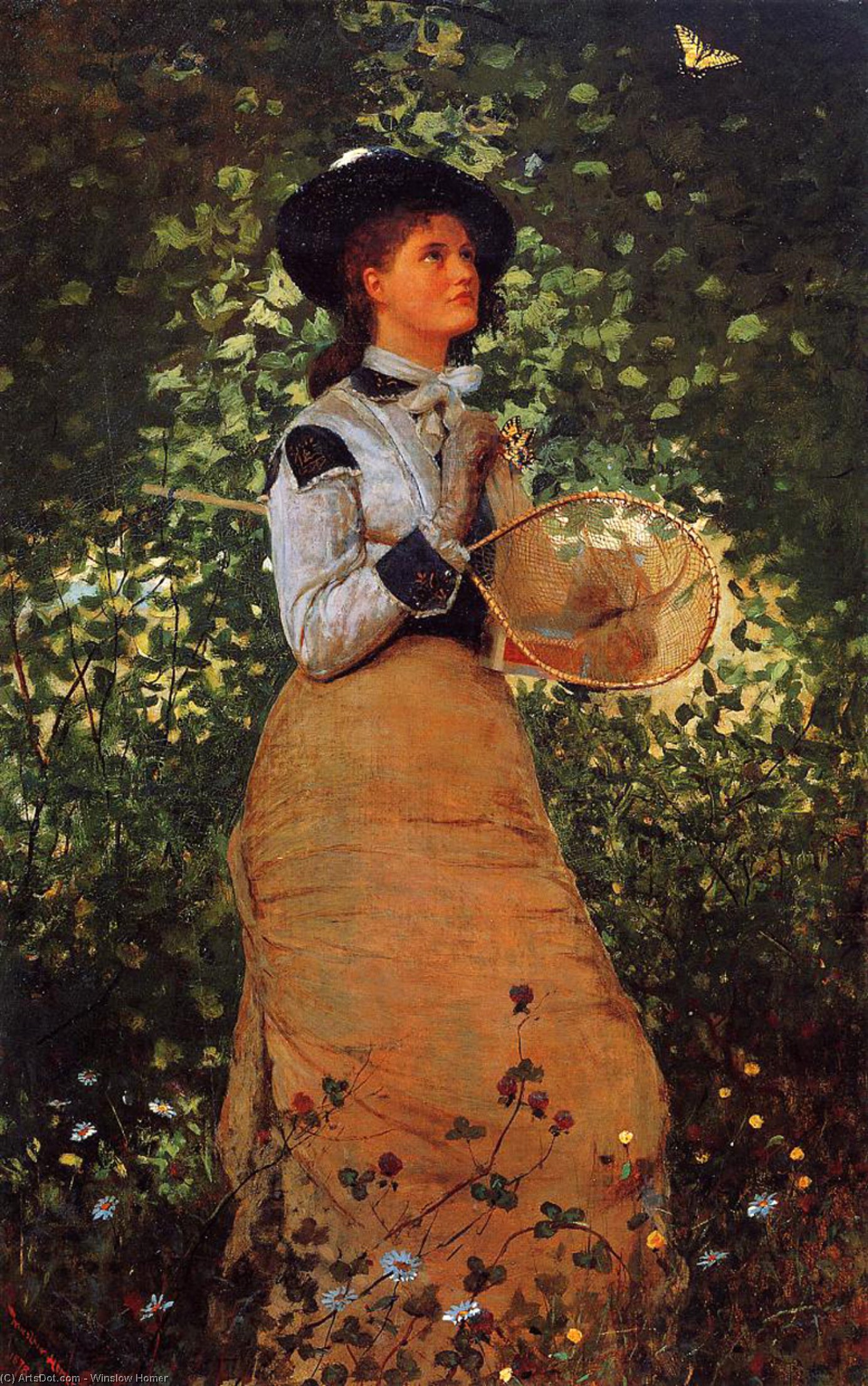 WikiOO.org - Encyclopedia of Fine Arts - Maalaus, taideteos Winslow Homer - The Butterfly Girl