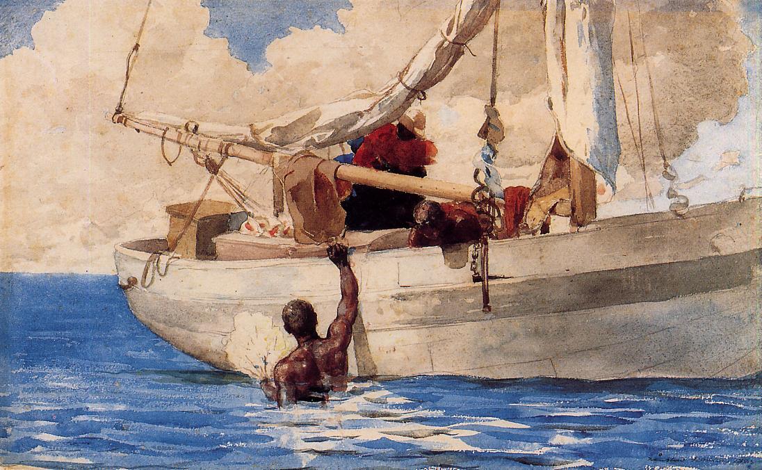 WikiOO.org - 百科事典 - 絵画、アートワーク Winslow Homer - サンゴダイバー