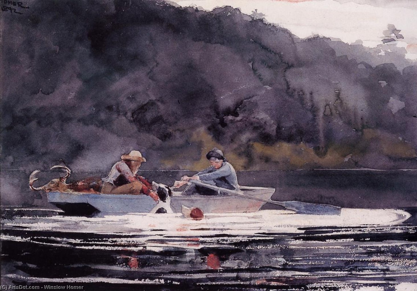 WikiOO.org - Encyclopedia of Fine Arts - Schilderen, Artwork Winslow Homer - The End of the Hunt