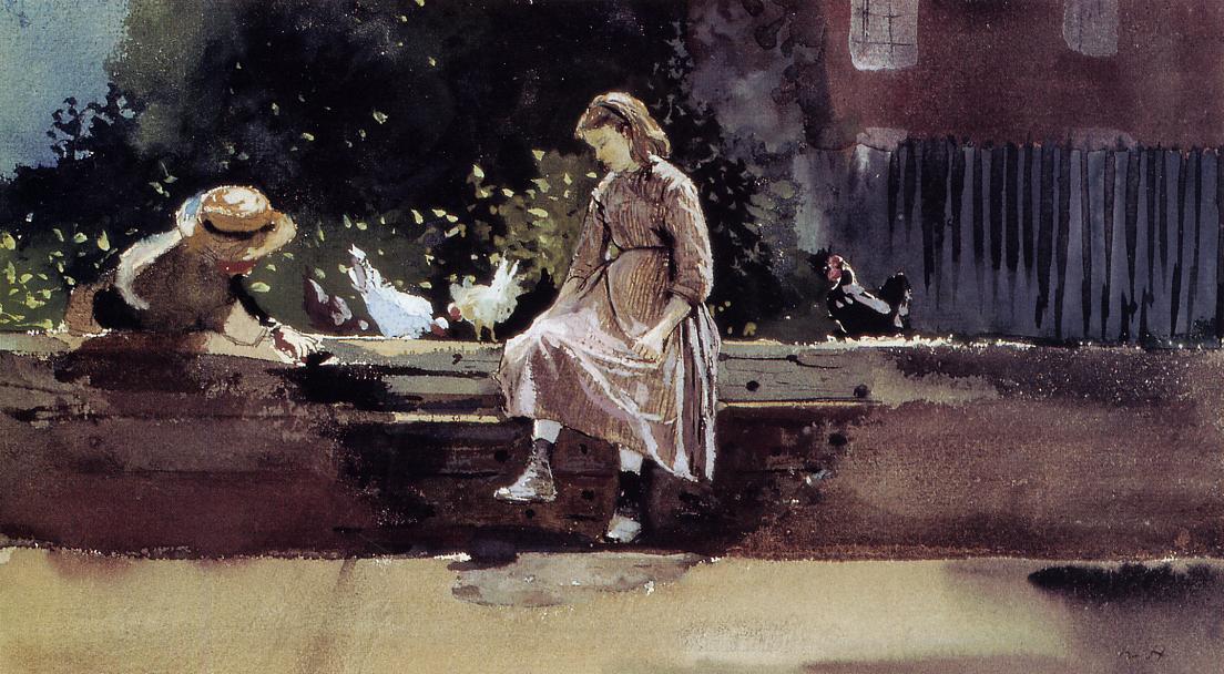 WikiOO.org - Enciclopedia of Fine Arts - Pictura, lucrări de artă Winslow Homer - The Farmyard Wall