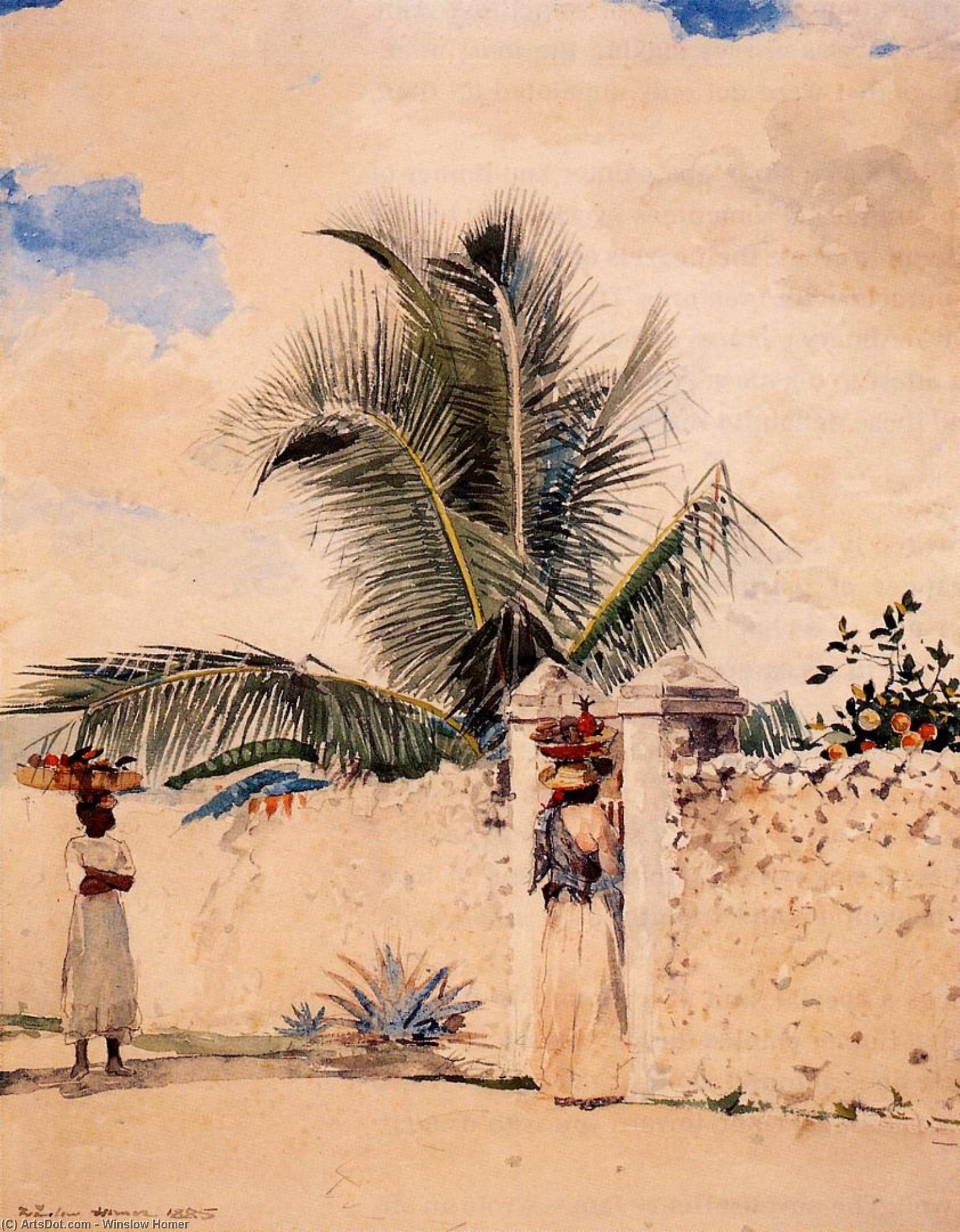 Wikioo.org – L'Enciclopedia delle Belle Arti - Pittura, Opere di Winslow Homer - il giardino cancello