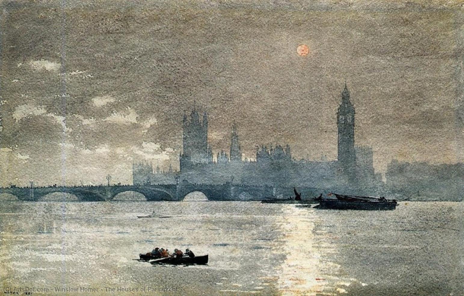 WikiOO.org - Encyclopedia of Fine Arts - Lukisan, Artwork Winslow Homer - The Houses of Parliament