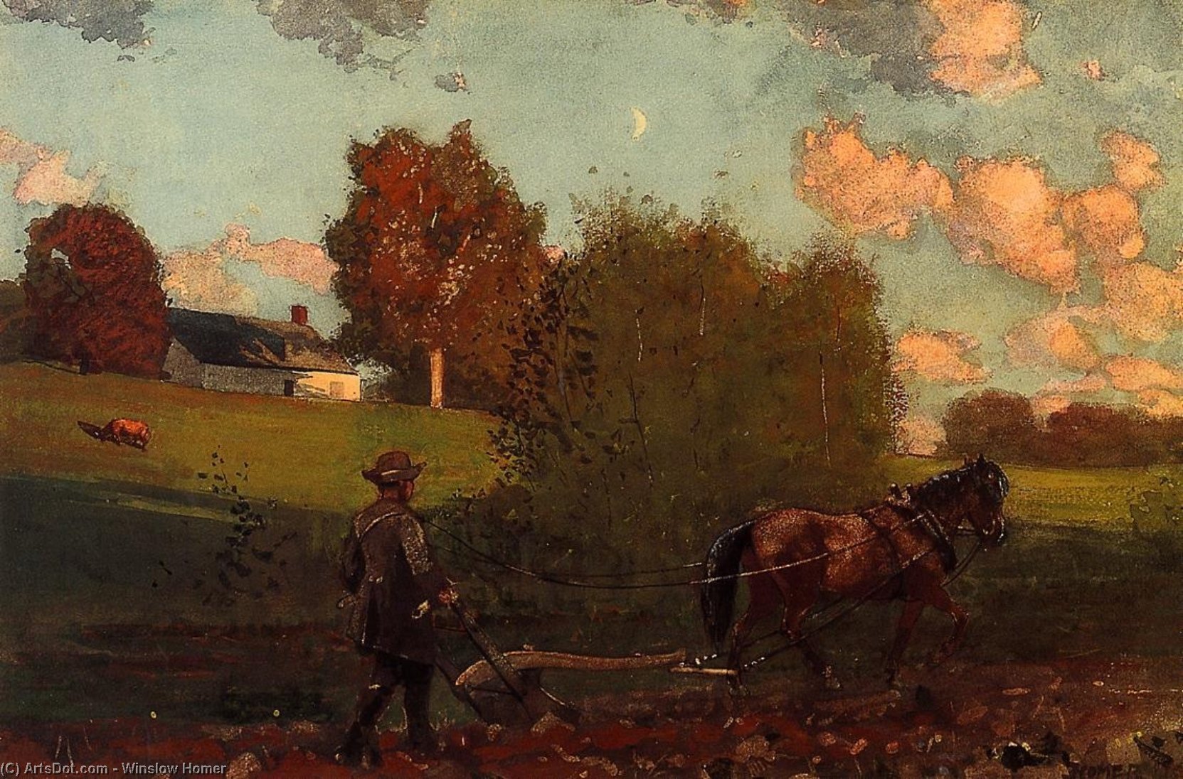 Wikioo.org - The Encyclopedia of Fine Arts - Painting, Artwork by Winslow Homer - The Last Furrow