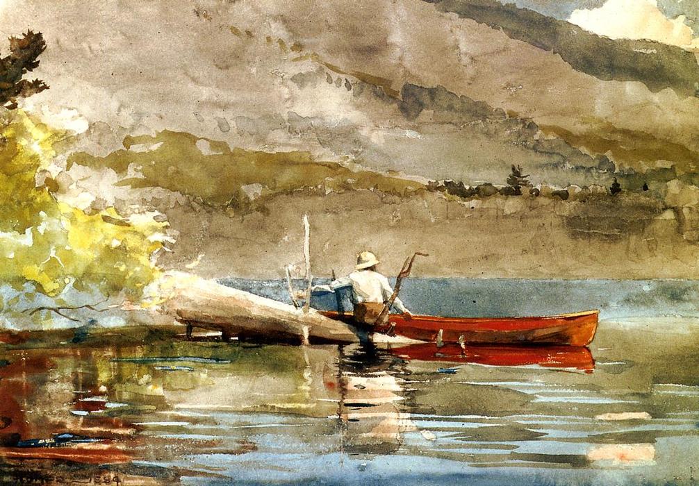 WikiOO.org - Encyclopedia of Fine Arts - Lukisan, Artwork Winslow Homer - The Red Canoe