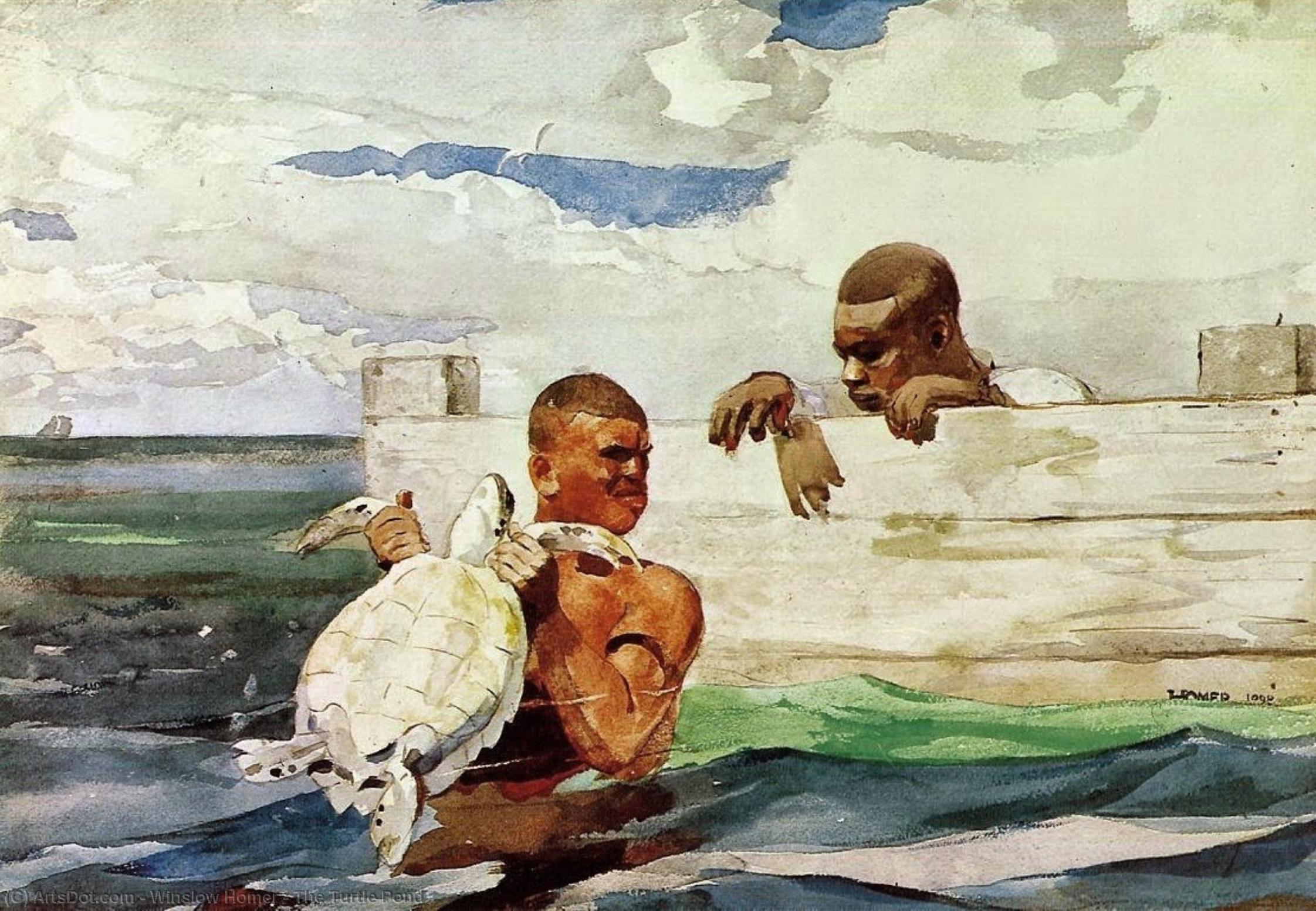 WikiOO.org - Encyclopedia of Fine Arts - Lukisan, Artwork Winslow Homer - The Turtle Pond