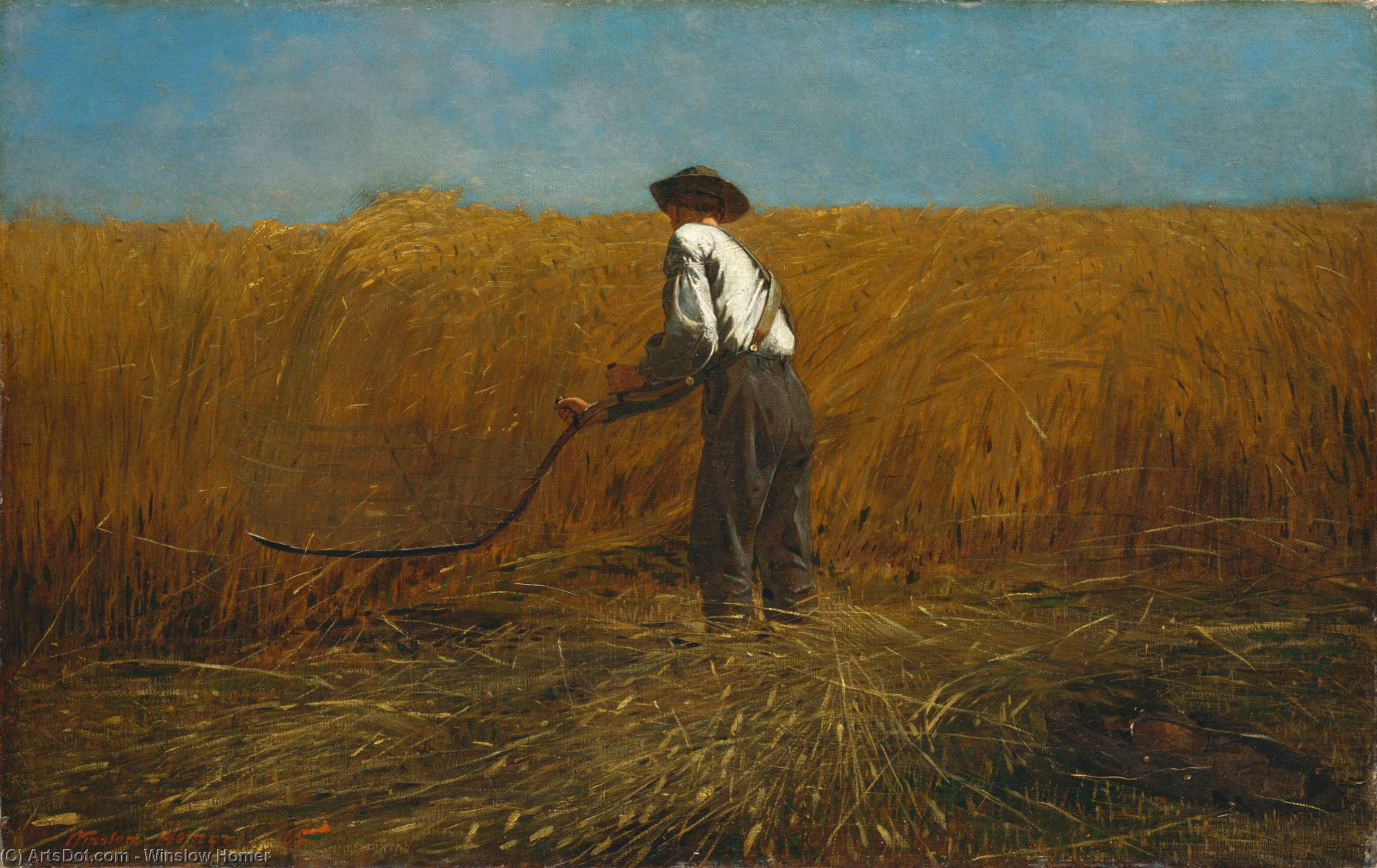 Wikoo.org - موسوعة الفنون الجميلة - اللوحة، العمل الفني Winslow Homer - The Veteran in a New Field