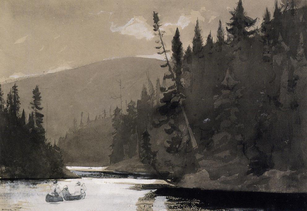 WikiOO.org - Enciclopedia of Fine Arts - Pictura, lucrări de artă Winslow Homer - Three Men in a Canoe