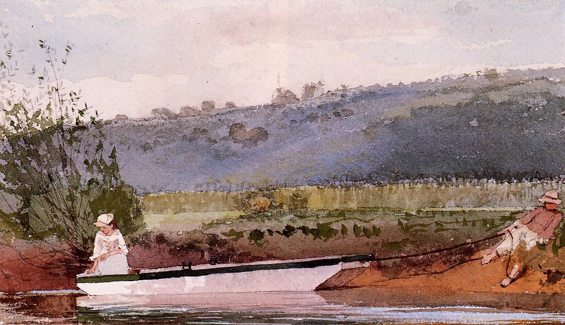 WikiOO.org - אנציקלופדיה לאמנויות יפות - ציור, יצירות אמנות Winslow Homer - Towing the Boat