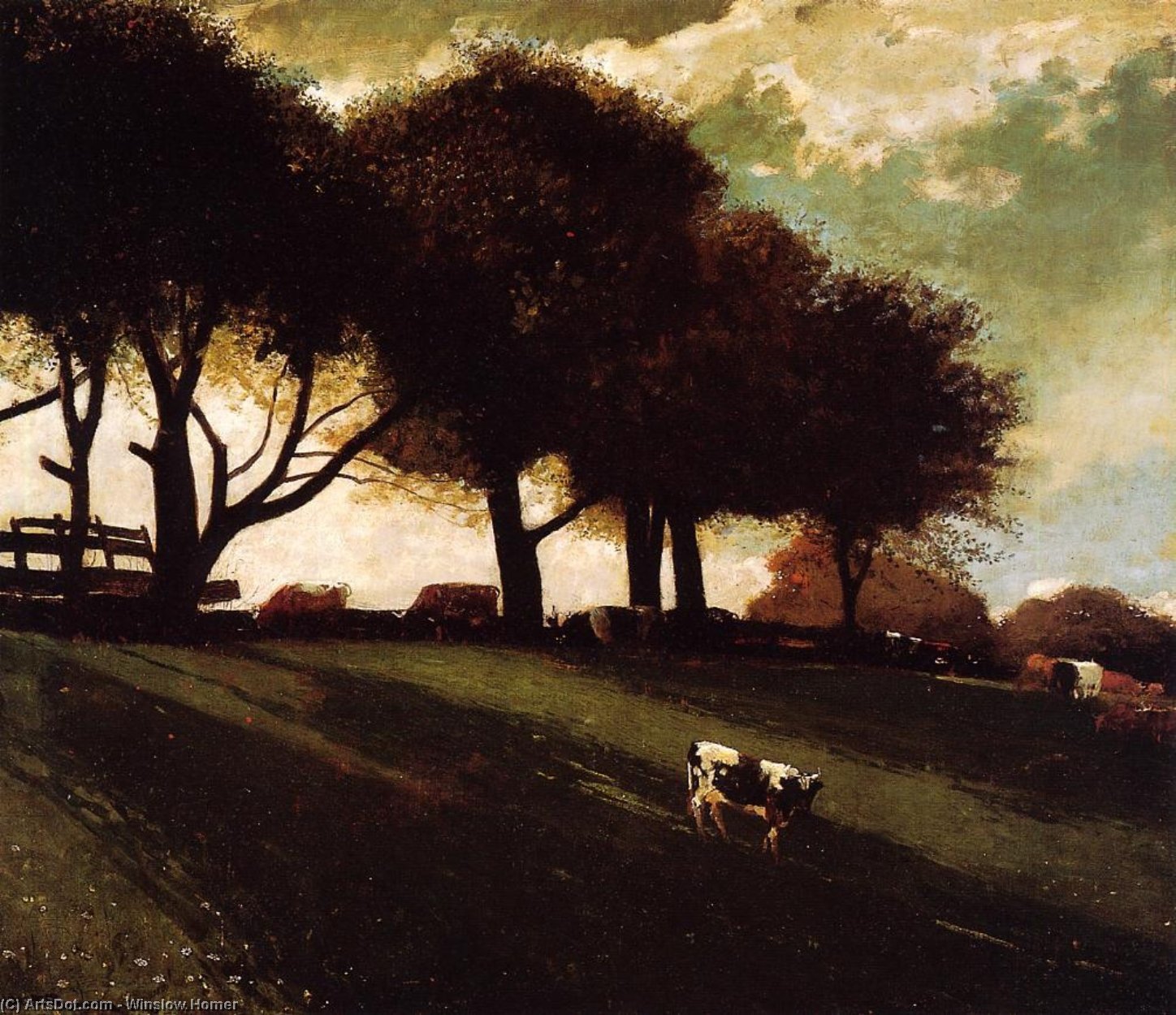 Wikioo.org - The Encyclopedia of Fine Arts - Painting, Artwork by Winslow Homer - Twilight at Leeds, New York