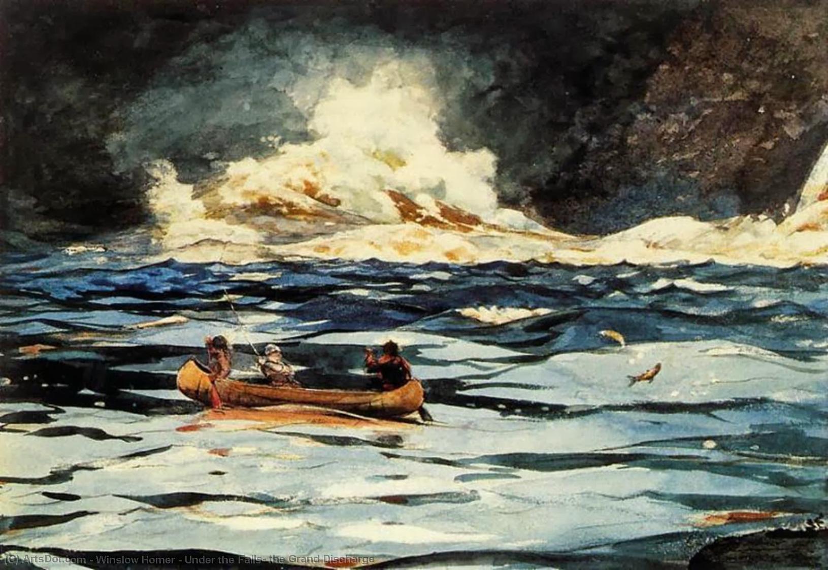Wikioo.org - The Encyclopedia of Fine Arts - Painting, Artwork by Winslow Homer - Under the Falls, the Grand Discharge