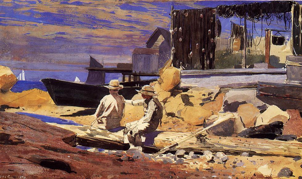 Wikioo.org - The Encyclopedia of Fine Arts - Painting, Artwork by Winslow Homer - Waiting for the Boats