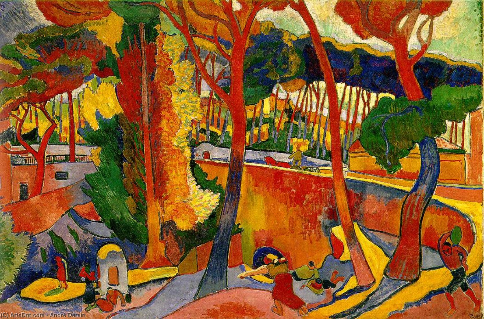 Wikioo.org - The Encyclopedia of Fine Arts - Painting, Artwork by André Derain - Estaque, winding road