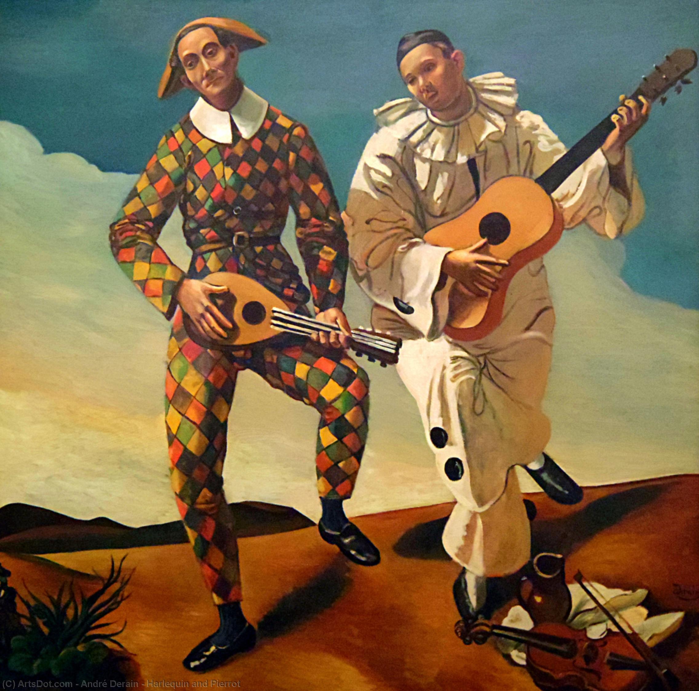 Wikioo.org - The Encyclopedia of Fine Arts - Painting, Artwork by André Derain - Harlequin and Pierrot