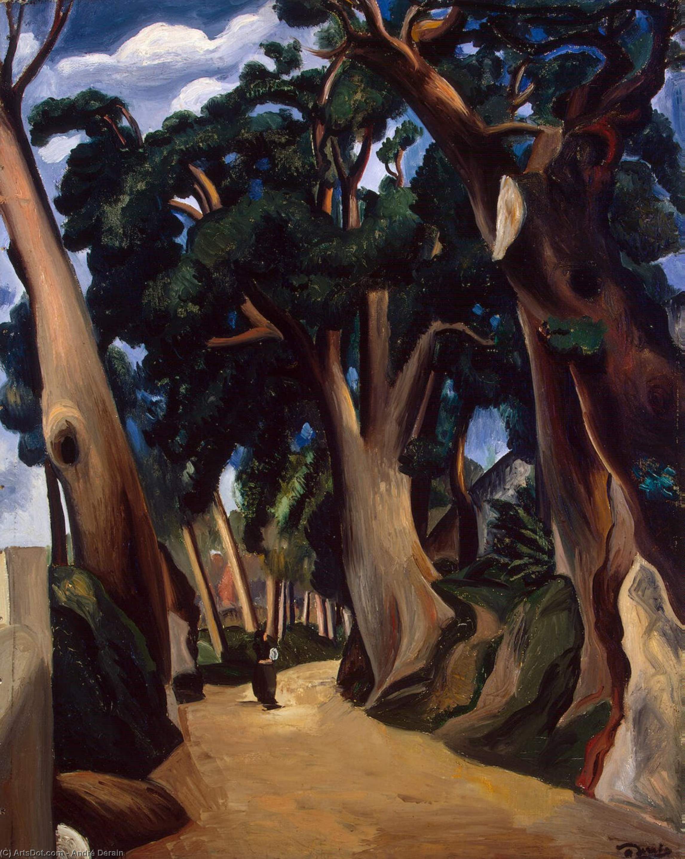 WikiOO.org - Encyclopedia of Fine Arts - Målning, konstverk André Derain - Road to Castel Gandolfo
