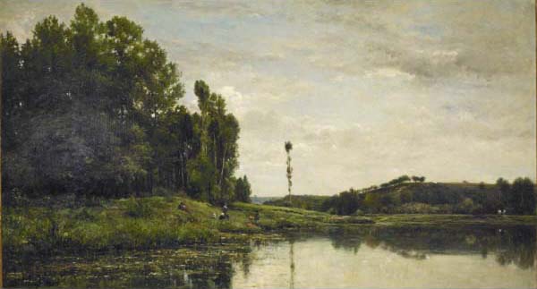 Wikioo.org - The Encyclopedia of Fine Arts - Painting, Artwork by Charles François Daubigny - Banks of the Oise 2