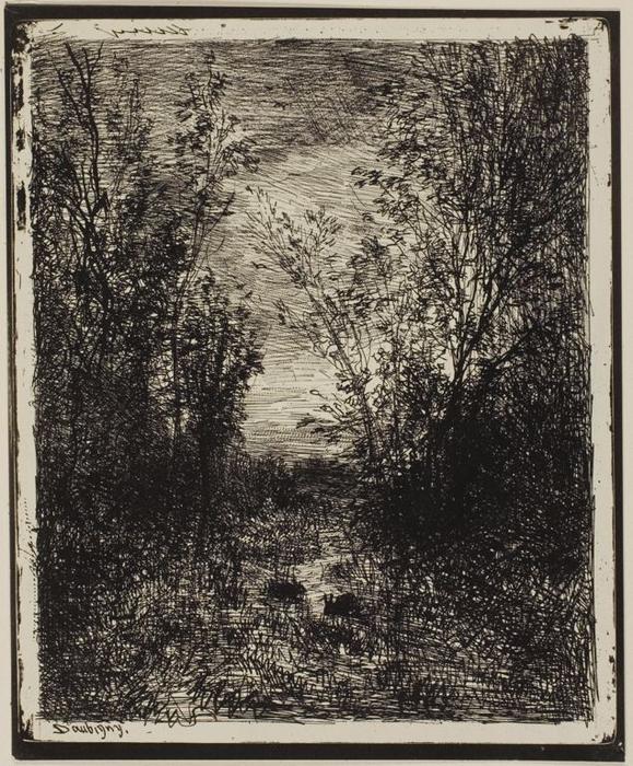 Wikioo.org - The Encyclopedia of Fine Arts - Painting, Artwork by Charles François Daubigny - Brook in the Clearing