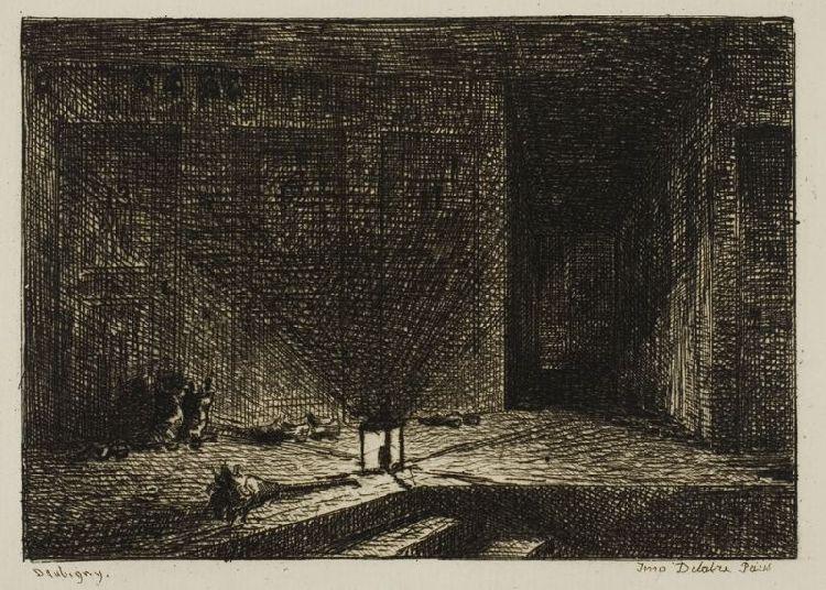 Wikioo.org - Bách khoa toàn thư về mỹ thuật - Vẽ tranh, Tác phẩm nghệ thuật Charles François Daubigny - Interior of an Inn (The Corridor of an Inn)