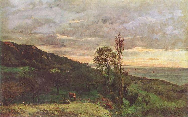 Wikioo.org - The Encyclopedia of Fine Arts - Painting, Artwork by Charles François Daubigny - Landscape near Villerville