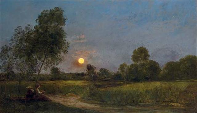 WikiOO.org - Güzel Sanatlar Ansiklopedisi - Resim, Resimler Charles François Daubigny - Moonrise