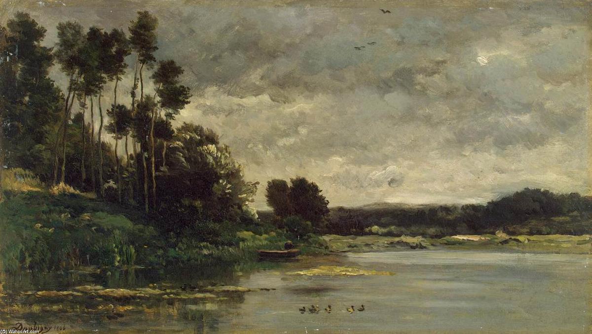 Wikioo.org - The Encyclopedia of Fine Arts - Painting, Artwork by Charles François Daubigny - River Bank