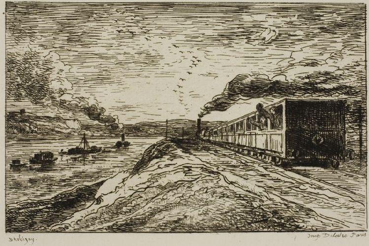 WikiOO.org - Encyclopedia of Fine Arts - Maleri, Artwork Charles François Daubigny - The Departure (The Return)