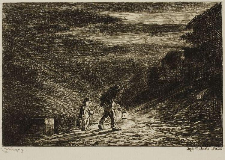 WikiOO.org - Enciklopedija dailės - Tapyba, meno kuriniai Charles François Daubigny - The Search for an Inn