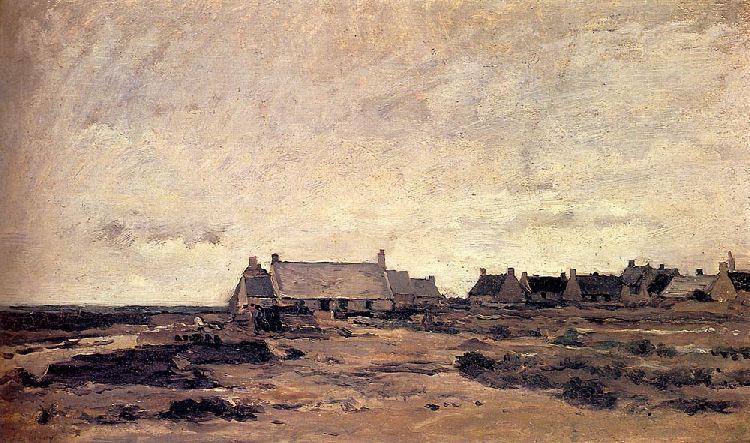 Wikioo.org - The Encyclopedia of Fine Arts - Painting, Artwork by Charles François Daubigny - The Village of Kerity in Britain