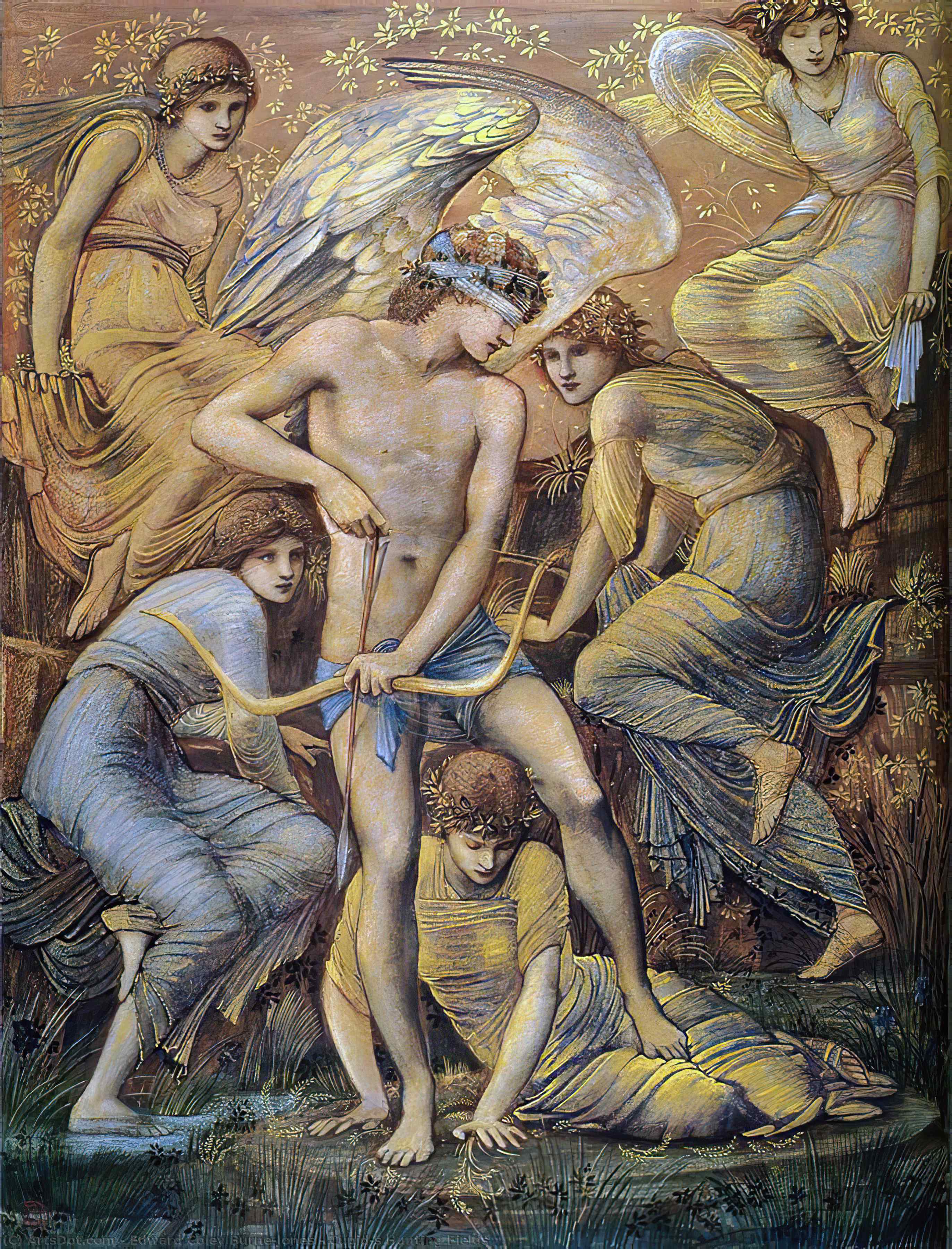 Wikioo.org – La Enciclopedia de las Bellas Artes - Pintura, Obras de arte de Edward Coley Burne-Jones - Caza campos de Cupido