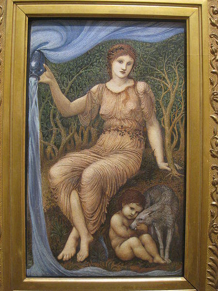 Wikoo.org - موسوعة الفنون الجميلة - اللوحة، العمل الفني Edward Coley Burne-Jones - Earth Mother