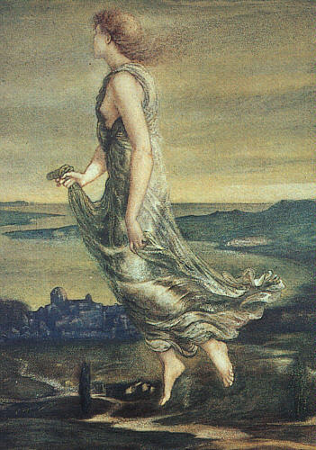 Wikoo.org - موسوعة الفنون الجميلة - اللوحة، العمل الفني Edward Coley Burne-Jones - Evening Star