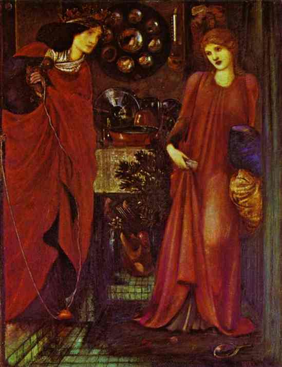 WikiOO.org - Encyclopedia of Fine Arts - Malba, Artwork Edward Coley Burne-Jones - Fair Rosamond and Queen Eleonor