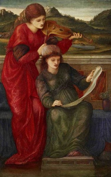 WikiOO.org - Encyclopedia of Fine Arts - Malba, Artwork Edward Coley Burne-Jones - Music