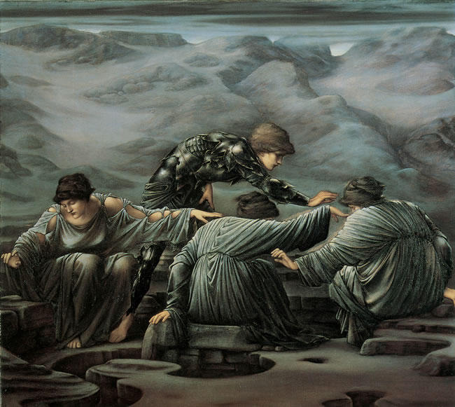 Wikioo.org - The Encyclopedia of Fine Arts - Painting, Artwork by Edward Coley Burne-Jones - Perseus and the Graiae
