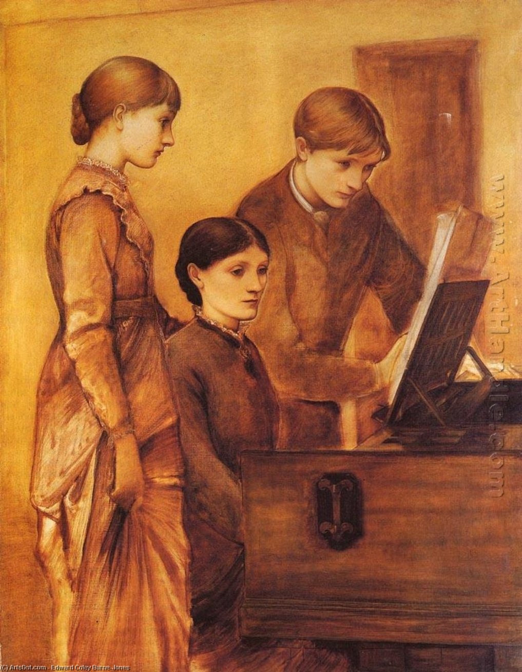 Wikioo.org - The Encyclopedia of Fine Arts - Painting, Artwork by Edward Coley Burne-Jones - Portrait Group Of Artist's Family